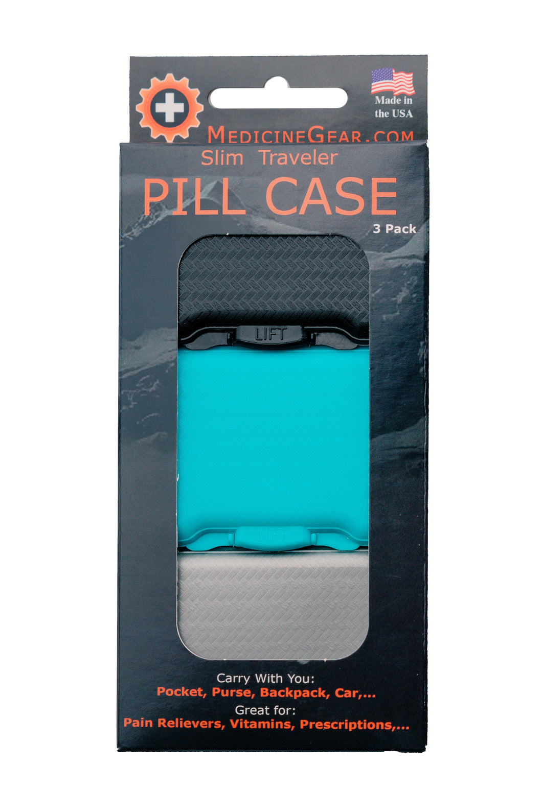 The very cool 'Slim Traveler' pill box!